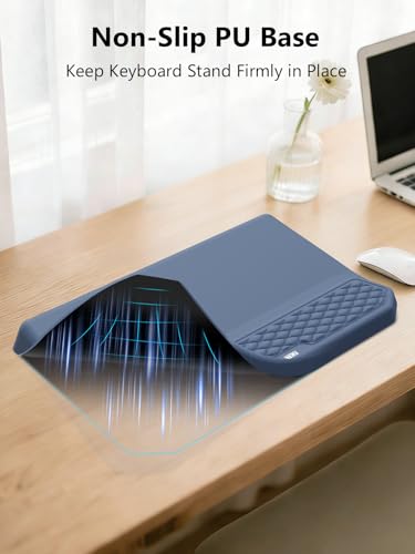 2-in-1 Ergonomic Keyboard Stand with Wrist Rest, Blue - color: Blue