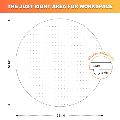 Chair Mat for Carpet- Low Pile (1/4" Thick) Carpet Protector for Office Gaming Computer Desk Chair. Heavy Duty Desk Chair Mat for Carpeted Floors, Semi Transparent (Round-39in)