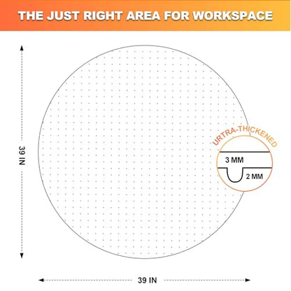 Chair Mat for Carpet- Low Pile (1/4" Thick) Carpet Protector for Office Gaming Computer Desk Chair. Heavy Duty Desk Chair Mat for Carpeted Floors, Semi Transparent (Round-39in)