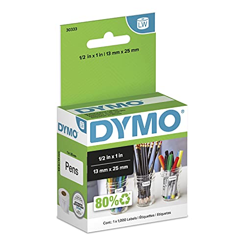 DYMO Authentic LW Extra-Small Multi-Purpose Labels DYMO Labels for LabelWriter Printers White 1/2" x 1" 1 Roll of 1000 - size: Extra Small