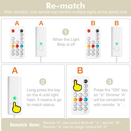 WOBANE 8PCS Under Cabinet LED Lighting with Remote, Natural White LED Strip - color: Natural White