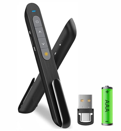 Presentation Clicker USB c, Hyperlink Volume Control Presentation Clicker,PowerPoint Clicker Presentation Remote， Pointer Slide Advancerwith USB-A&C Receiver， Computers, laptops,Mac Keynote,LBBYDDLL