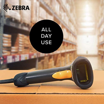 Symbol Zebra LS2208 Series Corded Handheld Standard Range Laser Scanner Kit with Gooseneck Stand and Cable Twilight Black LS2208-SR20007R-NA - style: 1D Only (Wired)