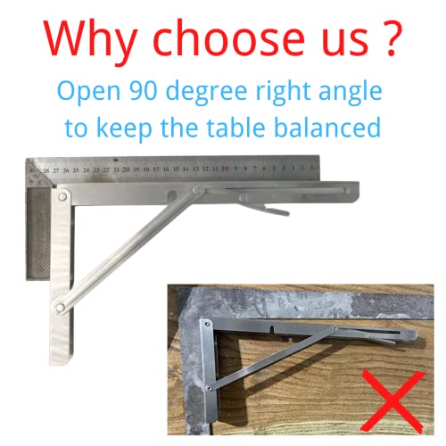 Folding Shelf Brackets 24 inch Heavy Duty,Max Load: 550 lb-Stainless Steel Collapsible Shelf Bracket,Wall Mounted Folding Table Bracket Save Space,Pack of 2 - size: 24 Inch