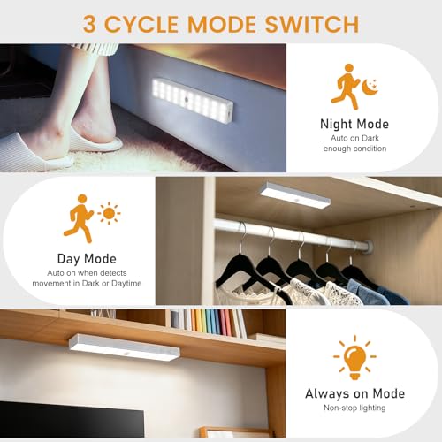 Racokky Under Cabinet Lighting with Remote, Motion Activated Closet Light