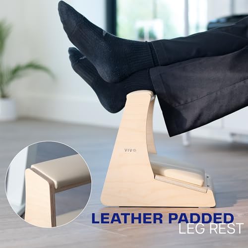 VIVO Light Wood Under Desk Footrest with Hidden Shoe Storage, STAND-FT03