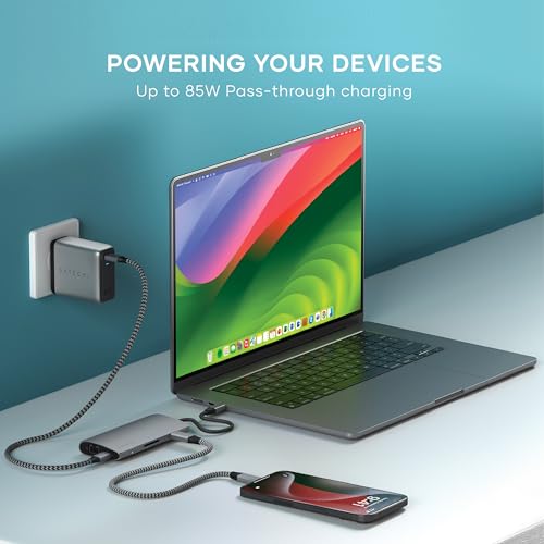 Satechi 8-in-1 USB-C Hub V3, 8K HDMI, 100W Charging, Ethernet, Space Gray - color: Space Gray, size: V3