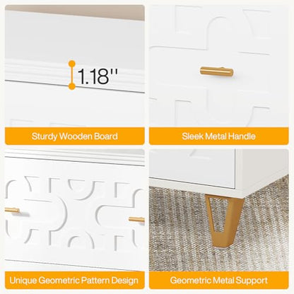Tribesigns 2-Drawer Lateral File Cabinet, Warm White and Gold | Modern, Legal/Letter/A4 Size, Large Storage, Printer Stand, Home Office - color: Warm White & Gold