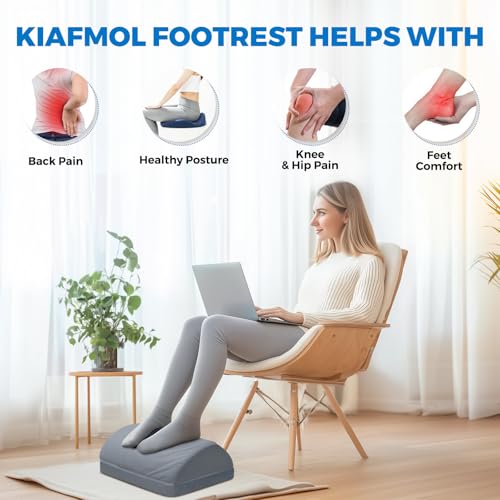 Ergonomic Under Desk Foot Rest 3-Level Adjustable Footstool, Grey