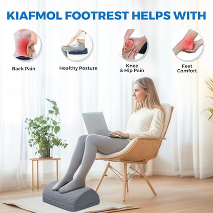Ergonomic Under Desk Foot Rest 3-Level Adjustable Footstool, Grey