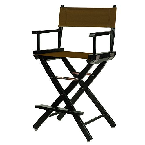 24" Director's Chair Black Frame-Brown Canvas - color: Black Frame/Brown Canvas, size: 24" - Counter Height, style: Black Frame