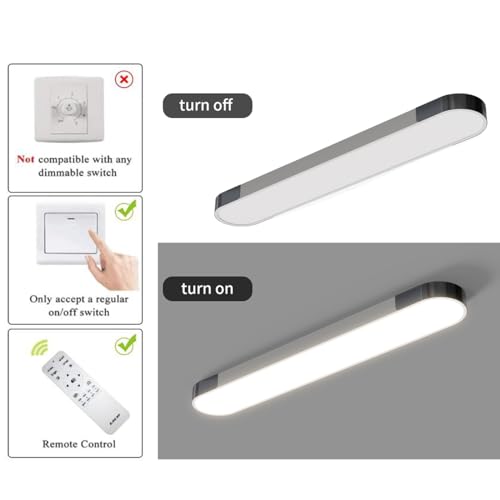 Qcyuui Dimmable LED Ceiling Light Modern Acrylic Linear LED Ceiling Lamp 39.4in Semi Flush Mount Wraparound Shape Lighting Fixture with Remote Control for Kitchen Dining Room (48W/3000-6500K) - color: Dimm/48W/39.4IN/3000-6500K, size: 39.4in