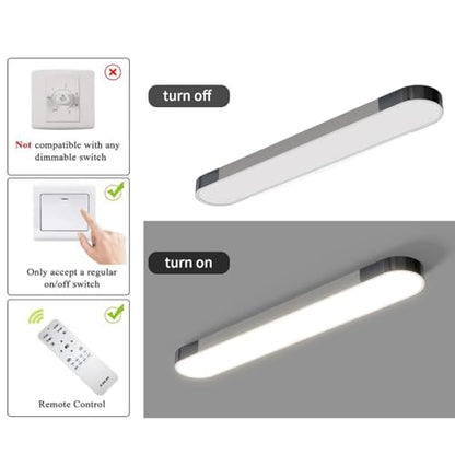 Qcyuui Dimmable LED Ceiling Light Modern Acrylic Linear LED Ceiling Lamp 39.4in Semi Flush Mount Wraparound Shape Lighting Fixture with Remote Control for Kitchen Dining Room (48W/3000-6500K) - color: Dimm/48W/39.4IN/3000-6500K, size: 39.4in
