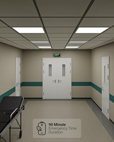 Sunco 2x2 LED Flat Panel Lights, Emergency Backup, 3CCT, 20-40W | 5200LM, 0-10V, Office Lighting, 90 Minute Battery Emergency, Dual Selectable Features, 20/30/40W, 4000/5000/6000K