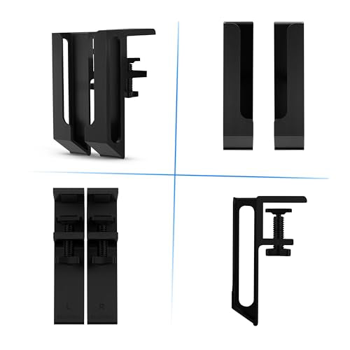 BRAINWAVZ Laptop Holder for Side of Desk, 1.2" / 31mm, Adjustable Length, Ideal for Macbooks, Surface, Keyboards, Switch, Tablets & More, Easy to Install, Screw On Desk - color: Black Desk Edge Mount