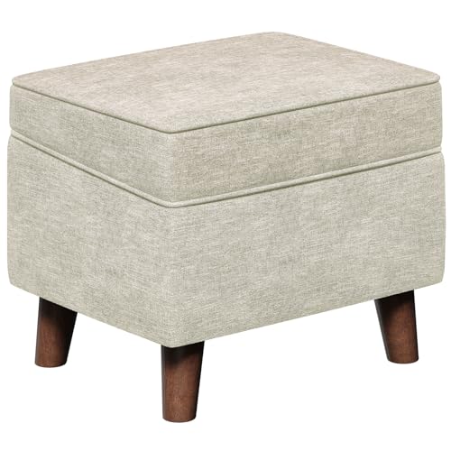 FAGAGA Foot Rest with Adjustable Cover, 18" Storage Ottoman Dorm - color: Beige, size: 15.8"D x 18.5"W x 15.8"H