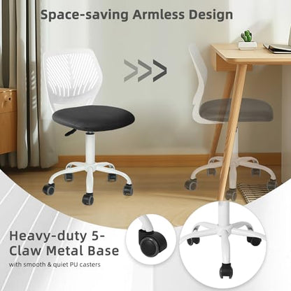 Homy Casa Adjustable Swivel Dining Caster Chair, Black Mesh Seat | Black mesh seat, adjustable height, 360° swivel and rolling casters for flexible dining, kitchen and multipurpose seating. - color: Black Mesh