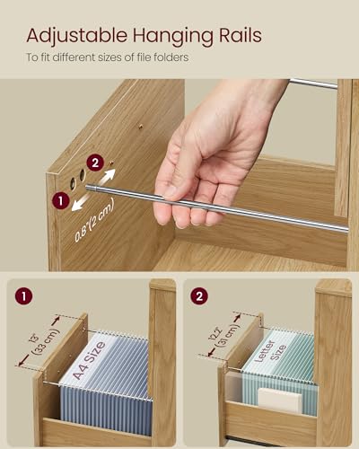 VASAGLE 2-Drawer File Cabinet, Small Rolling Filing Cabinet - color: Straw Yellow, style: Classic