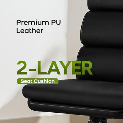 amseatec Drafting Chair, Tall Office Chair with Footrest for Standing Desk | 3-zone backrest and dual-layer cushion add comfort; 90° flip-up armrests plus adjustable foot ring fit counter-height tables - color: Black