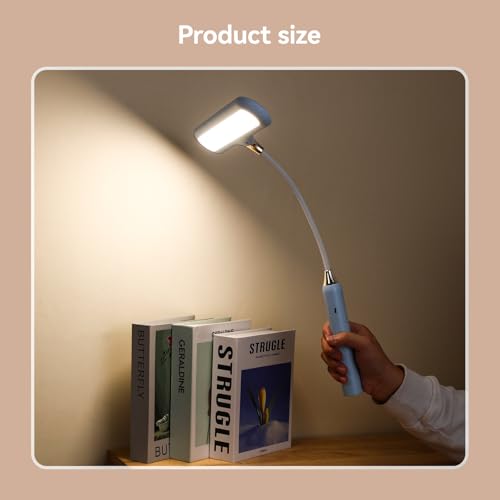 VAVOFO Wireless LED Desk Lamp 6778B - Touch Control, 2700-7000K Adjustable Color Temperature, 700 Lumens, 360° Gooseneck, USB-C Charging, 2.5 Hours Wireless Use, Eye-Caring Light (Blue) - color: Blue