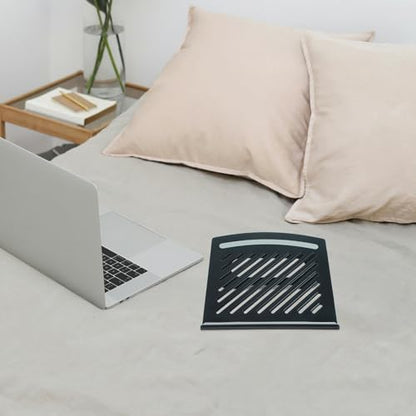 Alipis Ventilated Laptop Riser Foldable Adjustable Multi-Angle Stable Desktop Stand Black for Home Office Library Use