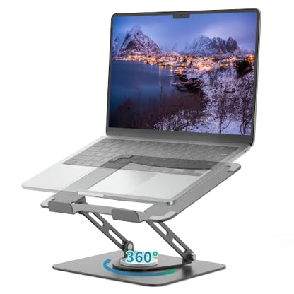 ALASHI 360° Rotating Laptop Stand, Multi-Angle, 10-17", Grey - color: E-Grey
