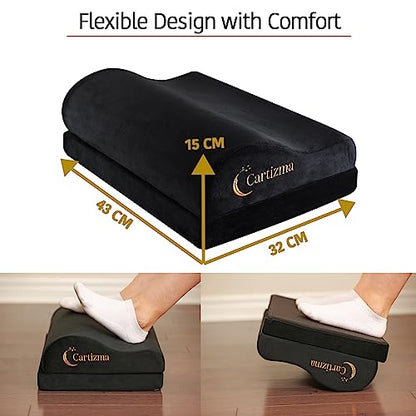 Foot Rest for Under Desk at Work-Ergonomic FootRest UnderDesk Foot Stool for Pain Relief with Washable Covers-Non-Slip Under Desk Footrest Office, Home & Travel-Adjustable Office Foot Rest - color: Black