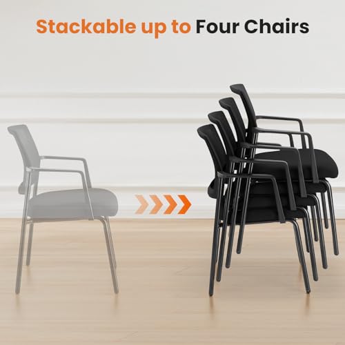Sweetcrispy Waiting Room Chairs 1 Pack, Mesh Office Guest Chairs - color: Black, size: 1 Pack