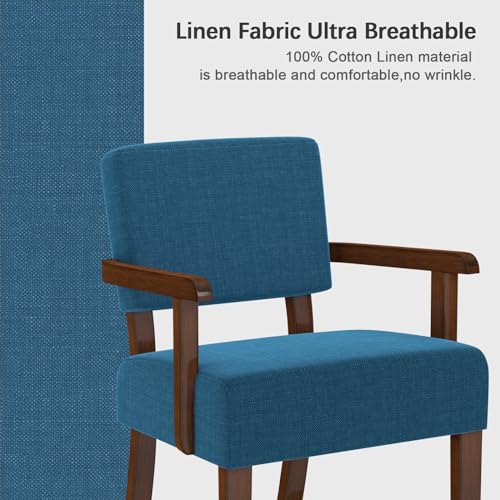FAGAGA Accent Chair with Solid Wood Frame,Arm Chairs with Soft Seat - color: Blue, size: Chair