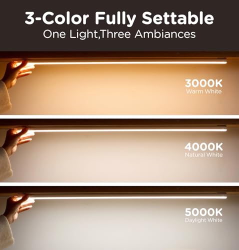 Under Cabinet Lighting Plug in, Dimmable 3CCT 3000/4000/5000K AC120V Super Bright Ultra Slim Linkable LED Counter Lights for Kitchen, Shelf, Closet, Cupboard, White 12 inch 1Pack - size: 12 Inch