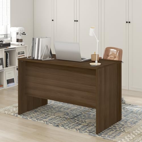 Furinno Roger Computer Desk, 47 Inch Rectangular Executive Desk with Modesty Panel, Home Office Desk with Thick Tabletop, Desk Cord Grommet, Scratchproof, for Home Study, Office, Modern Walnut - color: Modern Walnut, size: 47" Wide, Desk Only