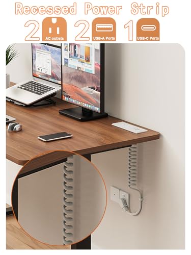 Furniture Drawer Outlet Kit，Recessed Power Strip with PD 20W Fast Charging USB C Port,QC3.0 USB-A Port,5 FT Spring Cord,ETL Listed Conference Furniture Power Outlet(White)