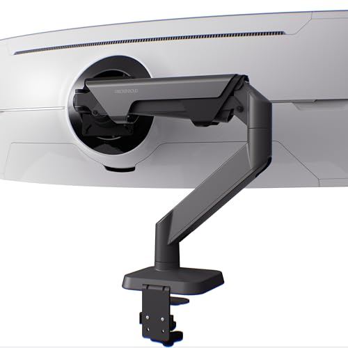 Modernsolid Heavy Duty Monitor Arm for 34-49 Inch Ultrawide Curved Screens | 14-38 lb Capacity,Gas Spring Full Motion,Cable Management,VESA 75x75/100x100,Red Dot Award,Black - color: Black