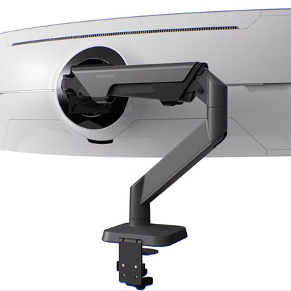 Modernsolid Heavy Duty Monitor Arm for 34-49 Inch Ultrawide Curved Screens | 14-38 lb Capacity,Gas Spring Full Motion,Cable Management,VESA 75x75/100x100,Red Dot Award,Black - color: Black
