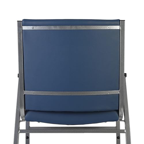 Flash Furniture Hercules Vinyl Stack Chair with Arms, Navy - color: Navy Vinyl, size: Set of 1