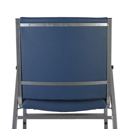 Flash Furniture Hercules Vinyl Stack Chair with Arms, Navy - color: Navy Vinyl, size: Set of 1