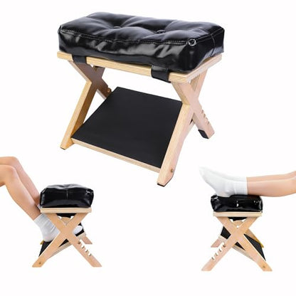 Adjustable Foot Rest for Under Desk at Work, Foot & Leg Rest | (Regular) 4-Level Wooden Ergonomic Footstool Base for Office, Gaming & Home