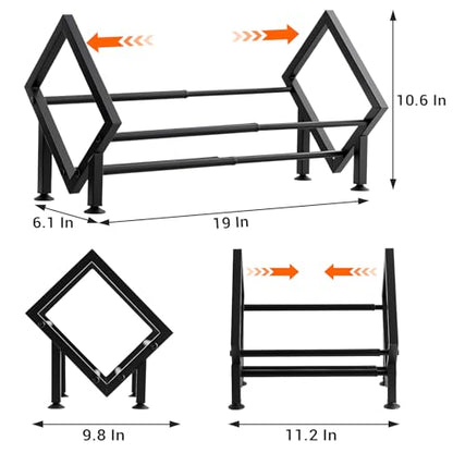 Expandable Desktop Bookshelf Organizer, Metal Small Tabletop Book Rack (1, Black-1) - color: Black-1