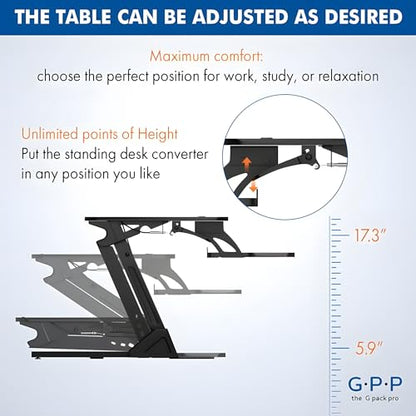 40 Inch Standing Desk Converter, Adjustable Height - size: 40"