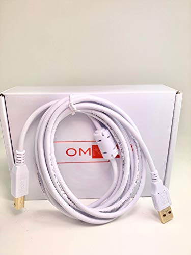 OMNIHIL 8FT-White High Speed USB 2.0 Cable Compatible with Canon ImageFormula DR-6010C Color Duplex Scanner