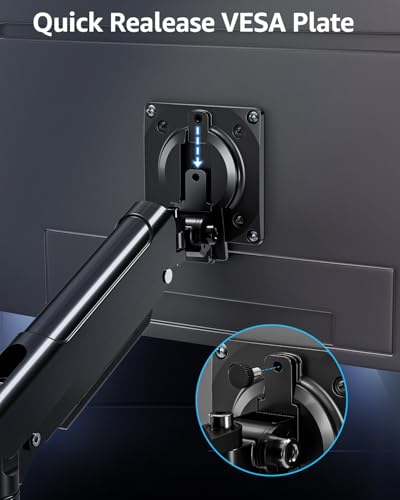 Dual Monitor Arm for 17-32" Computer Screens, Monitor Mounts 22lbs per Arm | Full Motion Monitor Desk Mounts for 2 Monitors, Gas Spring Desk Mount, VESA Mount, Freelift Pro
