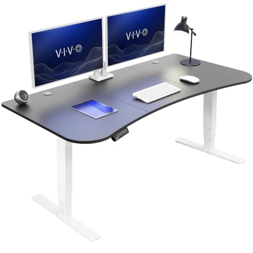 VIVO Black 63 x 32 in Standing Desk, DESK-KIT-2EWB - color: Black Top / White Frame, size: 63 x 32 inch