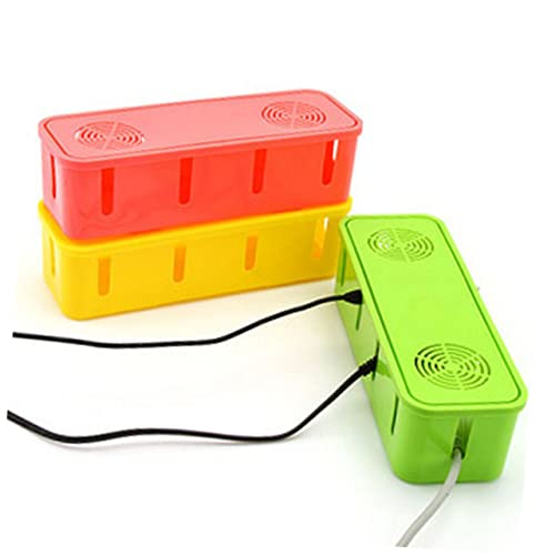 Cable Box Organizer for Desk, ABS Plastic Cord Storage - color: Yellow