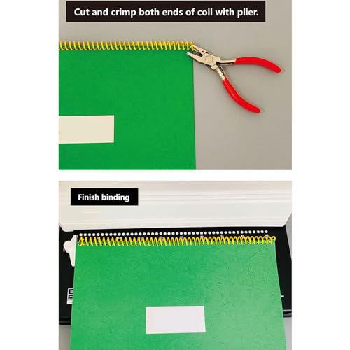 46 Holes Wire Coil Binding Machine, Portable A4/A5 Electric Stapler, 4mm Aperture, Maximum Binding Size 250 Pages, Automatic Punching Machine for Notebook, Office Text