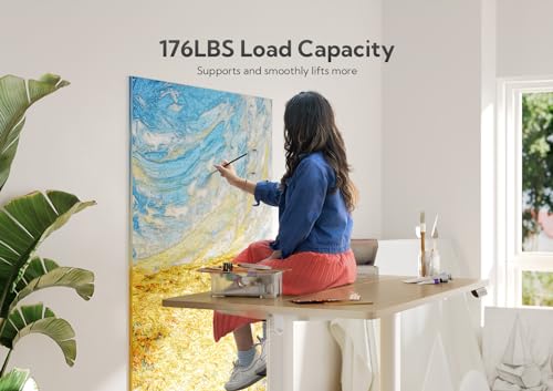 Claiks Electric Height Adjustable Standing Desk, 48x24 Inch, Nature | Smooth Height Adjustment, 3 Memory Presets, Cable Management Hub&Hook, Stable Steel Frame, 176lbs Capacity, Easy Assembly - color: Nature, size: 48