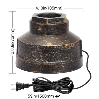 Small Touch Control Table Lamp Base, Industrial Touch Light Vintage Edison Bulb Base, Dimmable Bedside Nightstand Accent Light for Living Room Bedroom, Antique Steampunk Style