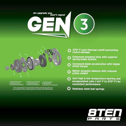 8TEN Gen 3 Electric PTO Clutch for Cub Cadet MTD 5218-6 5218-94 717-3403 | Fits Cub Cadet, MTD, Ariens & Gravely Equipment, Replaces 917-3403 & 09232700