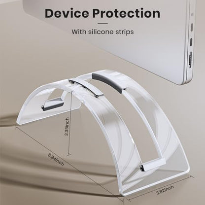 Acrylic Vertical Laptop Stand for Desk,Acrylic Invisible Desktop Notebook Dock,Vertical Laptop Holder Space-Saving Organizer for All MacBook, Surface, Samsung, HP, Dell - color: Clear