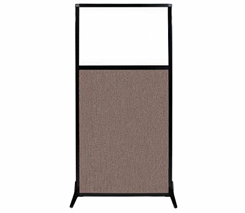 Versare Workstation Partition | Portable Wall Divider | Modern Office Cubicle | Free Standing Privacy Screen | Flexible Work Space | 33" x 70" W/Window, Latte Fabric Panels - color: Latte, size: 33" Wide x 70" Tall W/ Window