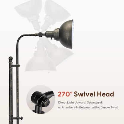 VONLUCE Industrial Floor Lamp 65", Adjustable Standing Lamp for Living Room - color: Aged Bronze